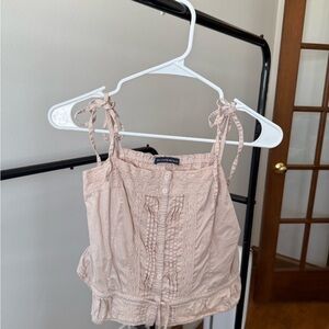 Brandy Melville Light Pink Tie-Strap Blouse